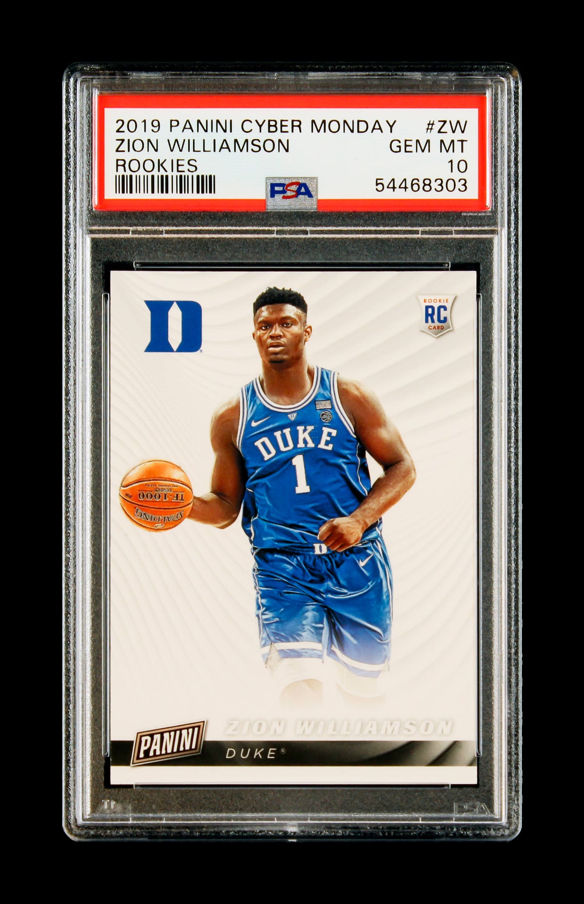 2019 Zion Williamson Panini Cyber Monday Collegiate Rookies RC Rookie #ZW PSA 10 Gem Mint