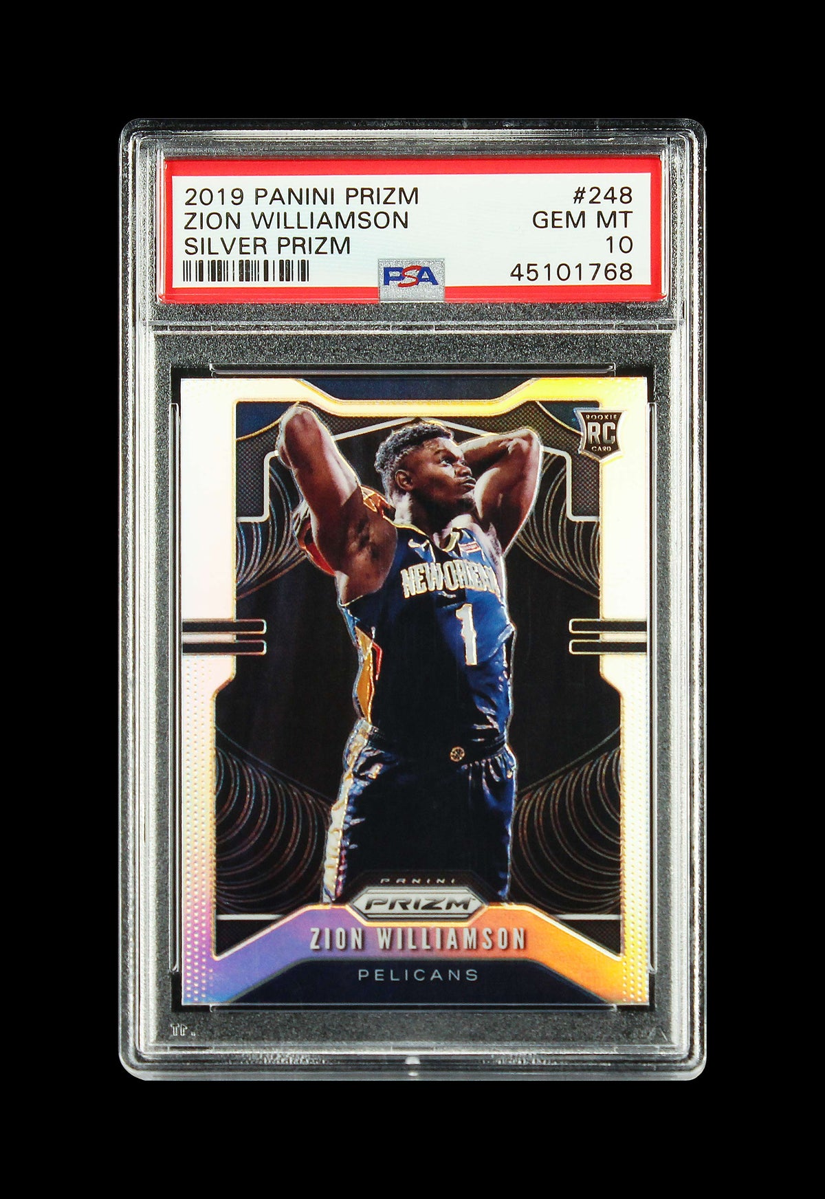 2019 Zion Williamson Panini Prizm Silver Prizms Refractor SP RC Rookie #248 PSA 10 Gem Mint