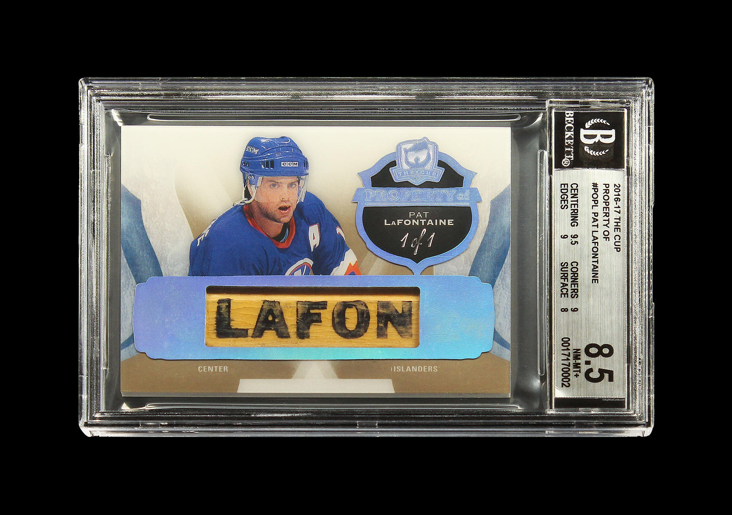 2016 Pat LaFontaine Upper Deck The Cup Property Of 1/1 # POPL BGS 8.5