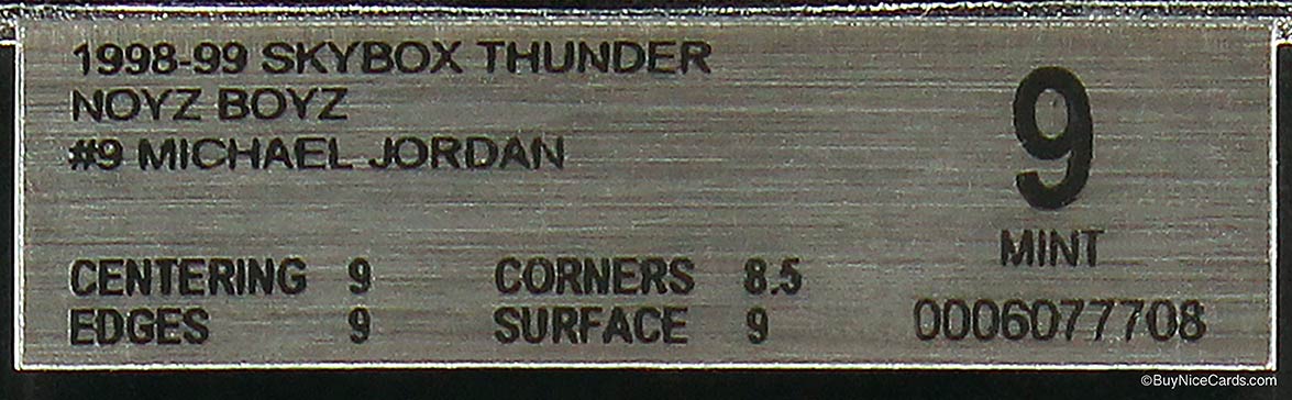 1998 Michael Jordan Fleer SkyBox Thunder Noyz Boyz SP # 9 BGS 9 Mint