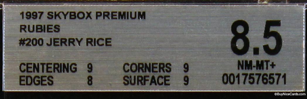 1997 Jerry Rice Fleer SkyBox Premium Star Rubies /50 #200 BGS 8.5