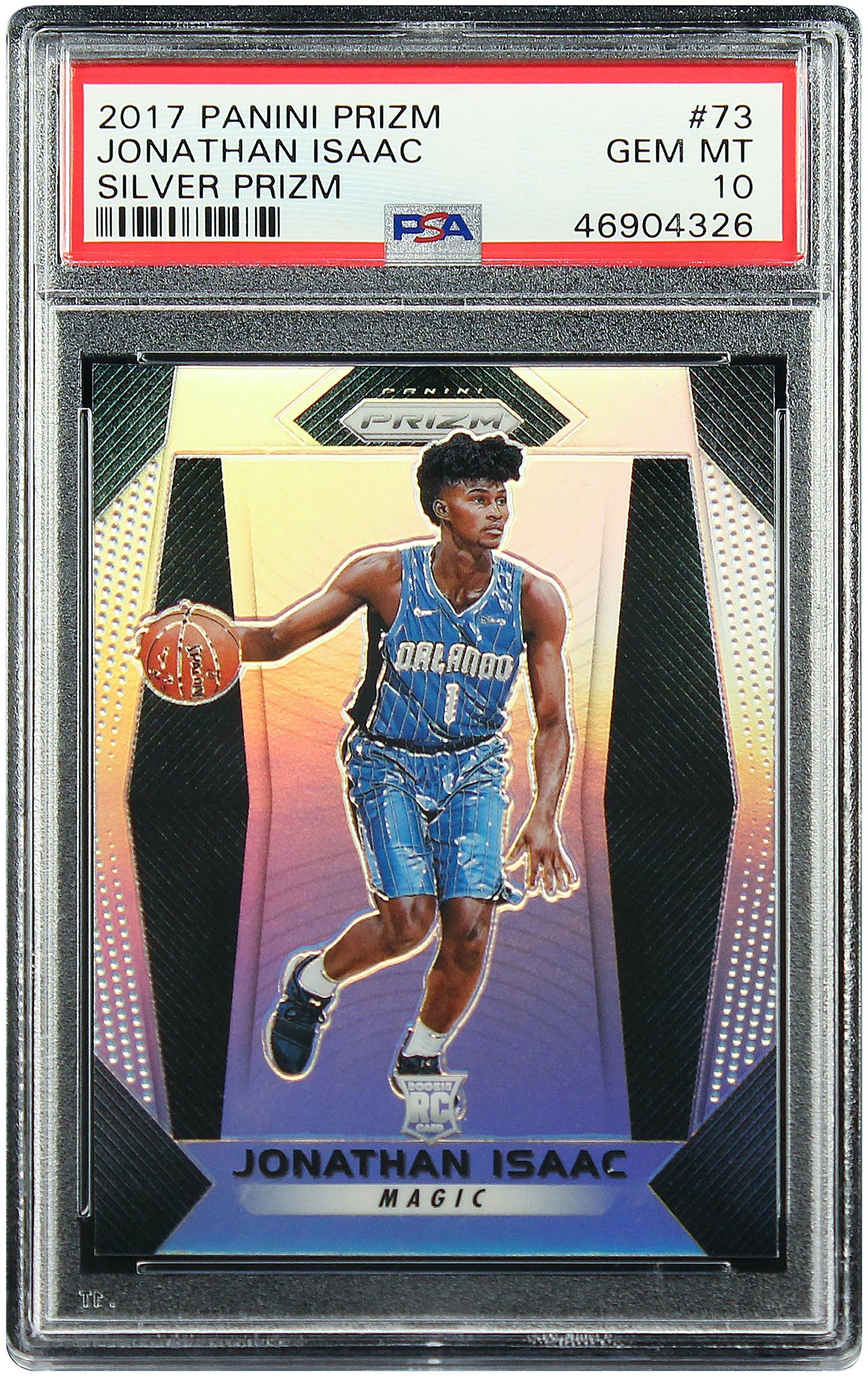 2017 Jonathan Isaac Panini Prizm Silver Prizms Refractor SP RC Rookie #73 PSA 10