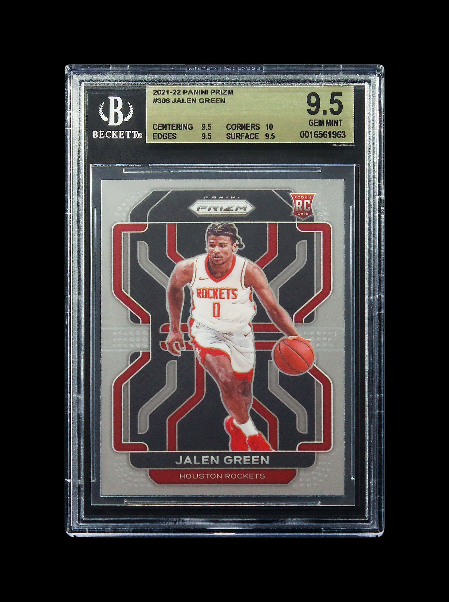 2021-22 Jalen Green Panini Prizm Base RC Rookie #306 BGS 9.5 True Gem +