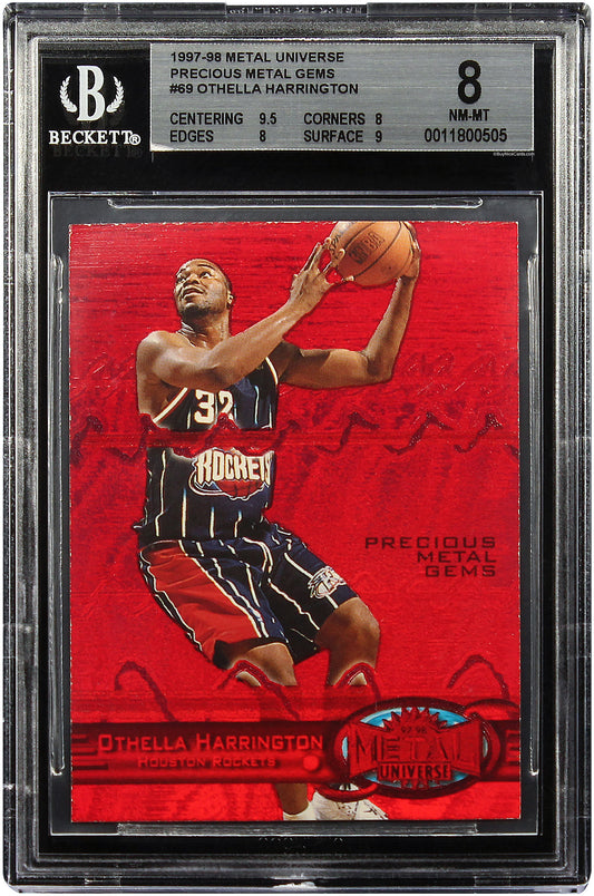 1997 Othella Harrington Fleer Skybox Metal Universe PMG Precious Metal Gems #69 /100 BGS 8