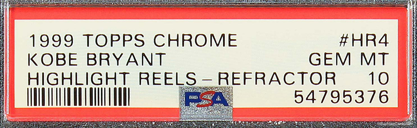 1999 Kobe Bryant Topps Chrome Highlight Reels Refractor # HR4 PSA 10 Gem Mint