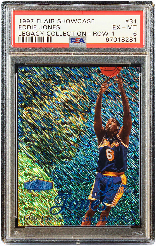 1997 Eddie Jones Fleer Flair Showcase Legacy Collection Row 1 #31 /100 PSA 6