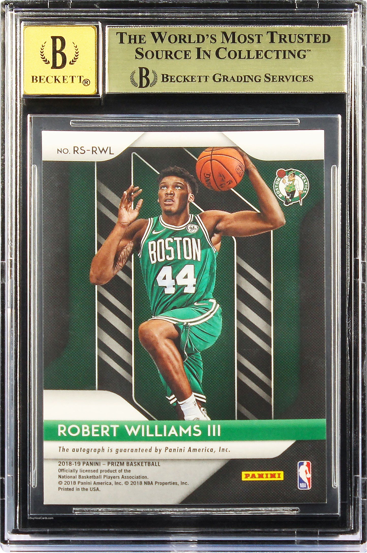 2018-19 Robert Williams Panini Prizm Base RC Rookie Auto #27 BGS 9.5 / 10