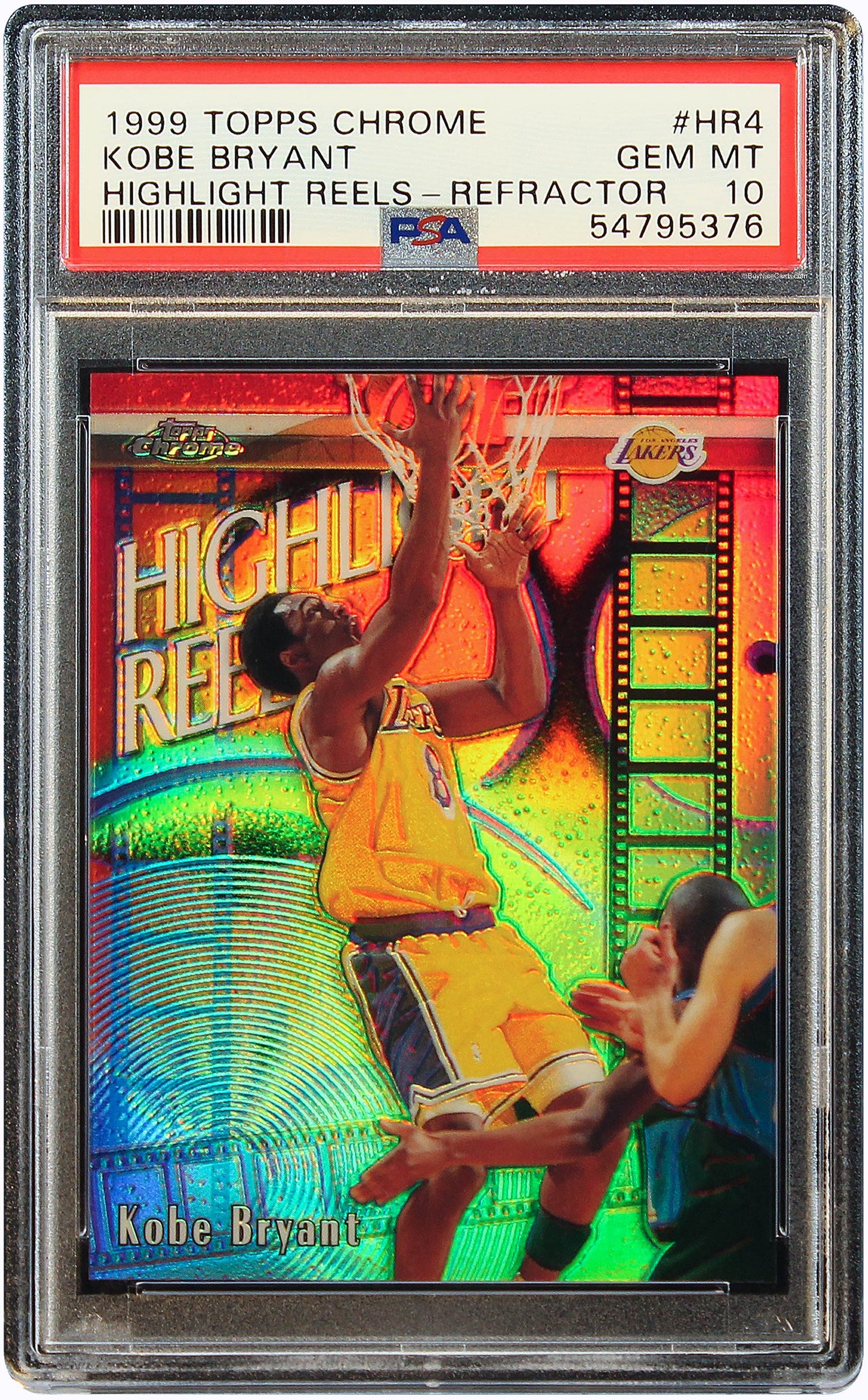 1999 Kobe Bryant Topps Chrome Highlight Reels Refractor # HR4 PSA 10 Gem Mint