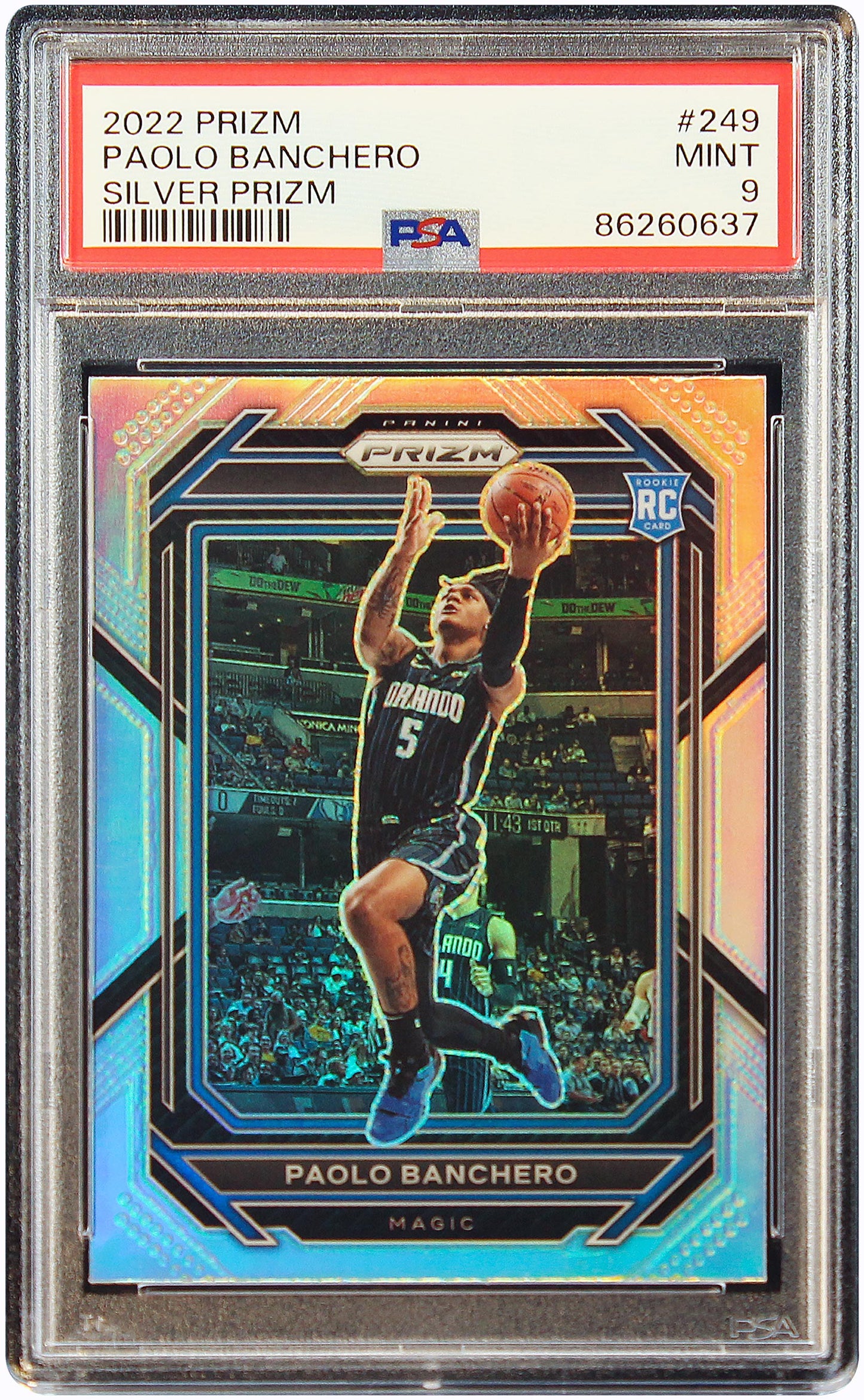 2022 Paolo Banchero Panini Prizm Silver #249 PSA 9 Mint