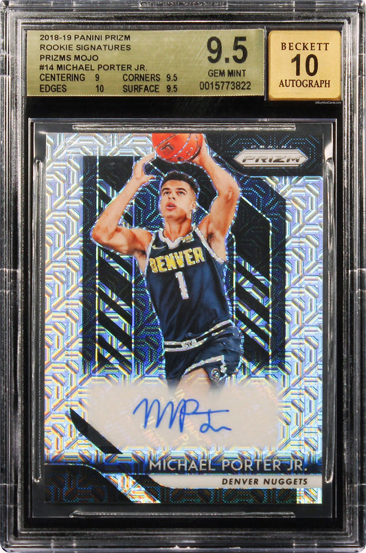 2018-19 Michael Porter Panini Prizm Rookie Signatures Prizms Mojo #14 BGS 9.5