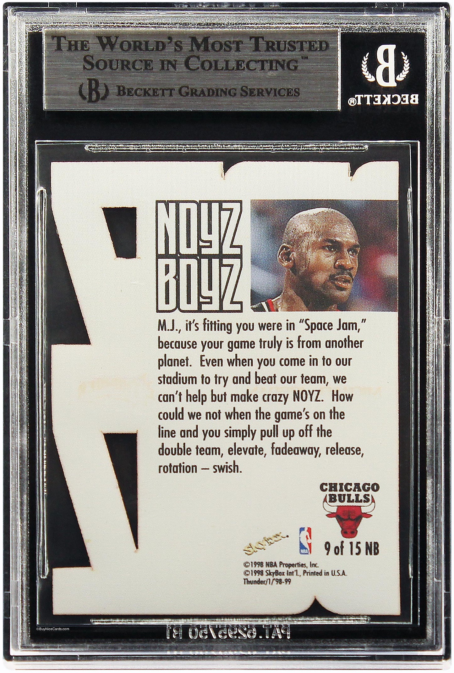 1998 Michael Jordan Fleer SkyBox Thunder Noyz Boyz SP # 9 BGS 9 Mint