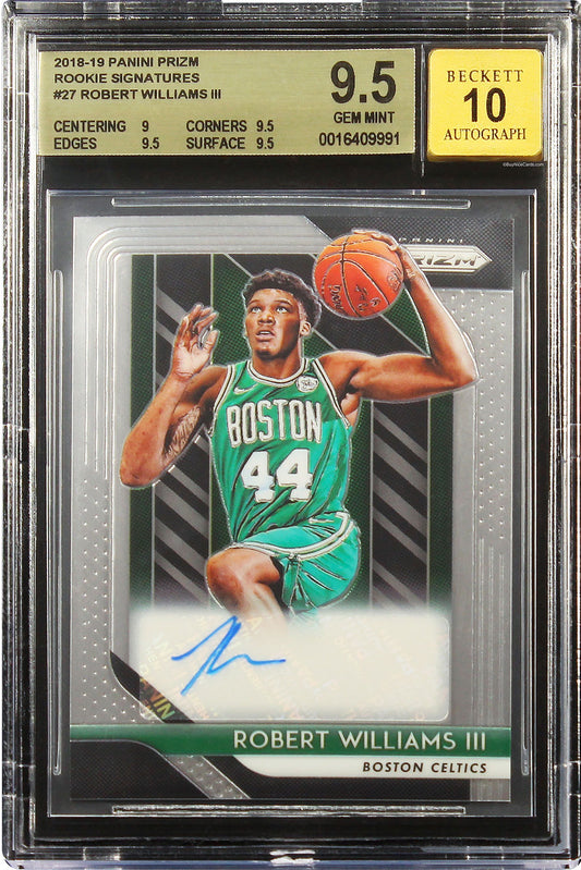 2018-19 Robert Williams Panini Prizm Base RC Rookie Auto #27 BGS 9.5 / 10