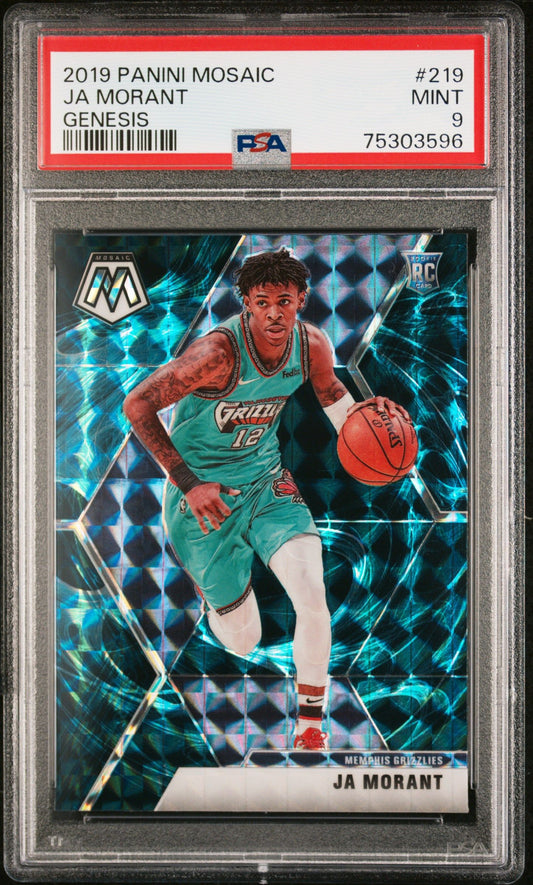 2019 Ja Morant Panini Mosaic Genesis Prizms SP RC Rookie #219 PSA 9 Mint