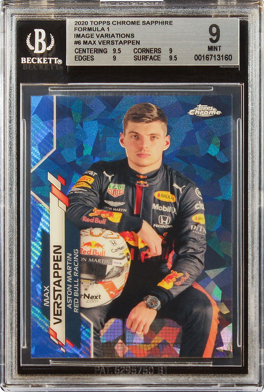 2020 Max Verstappen Topps Chrome Formula 1 F1 Sapphire SP Variation #6 BGS 9