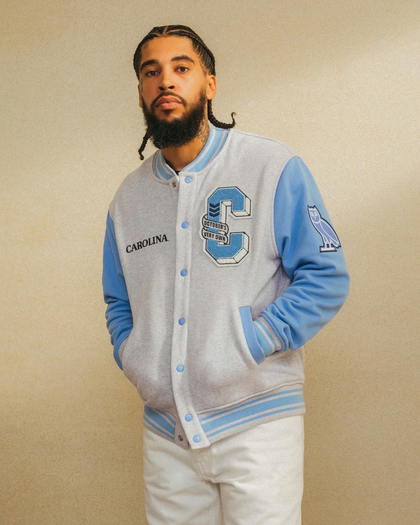 Drake's October's Very Own Ncaa Kentucky Wildcards Fleece Varsity Jacket Size Small