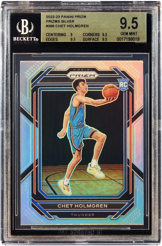 2022 Chet Holmgren Panini Prizm Silver Prizm RC Rookie # 266 BGS 9.5 Gem Mint