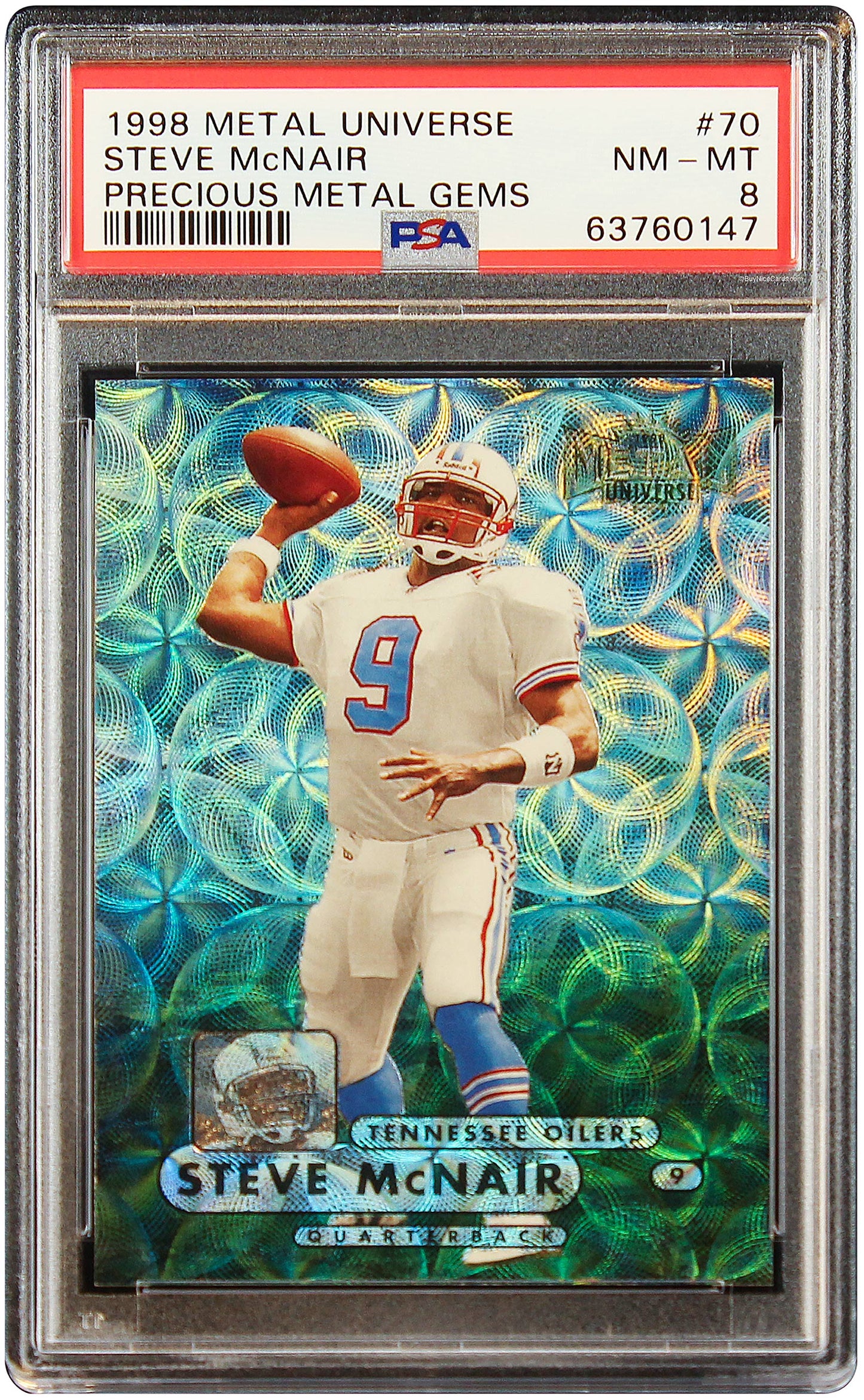 1998 Steve Mcnair Metal Universe Precious Metal Gems PMG /50 #70 PSA 8