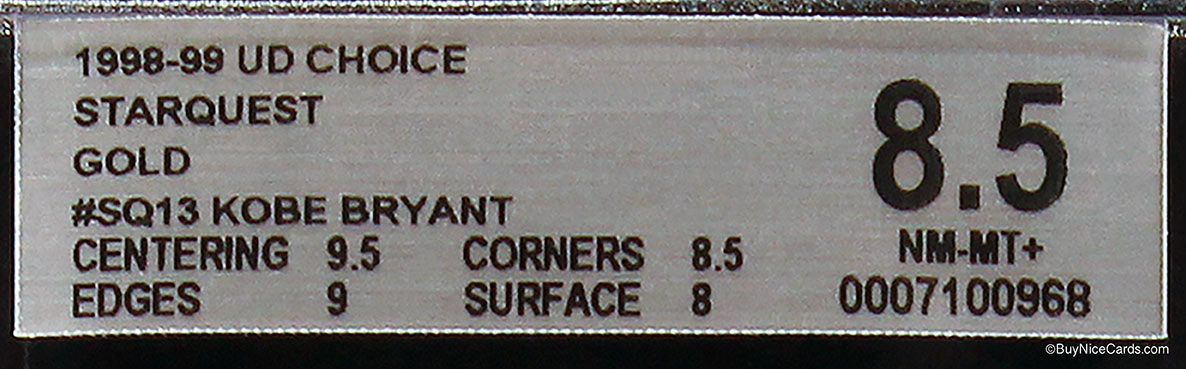 1998-99 Kobe Bryant Upper Deck Choice Starquest Gold /100 #SQ13 BGS 8.5 Low Pop