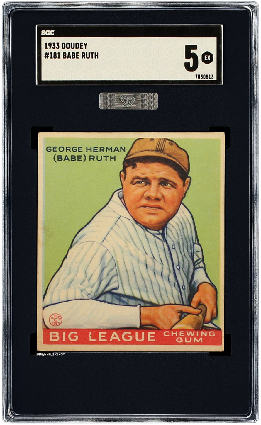 1933 Babe Ruth Goudey #181 SGC 5 MBA Silver Label