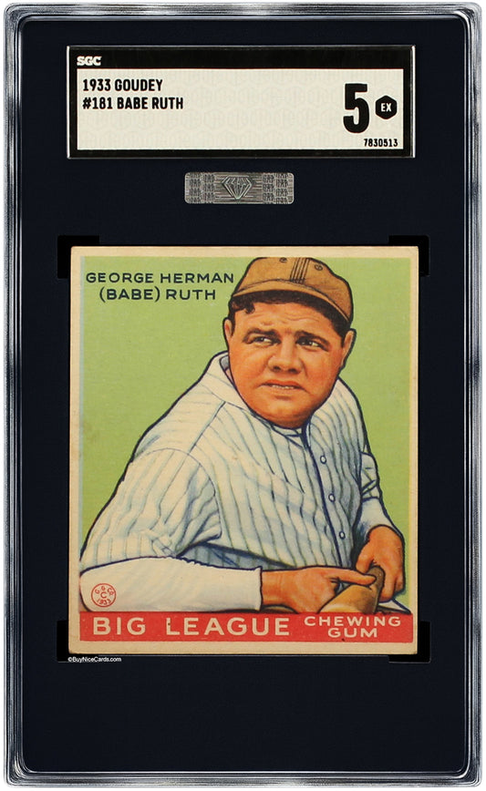 1933 Babe Ruth Goudey #181 SGC 5 MBA Silver Label