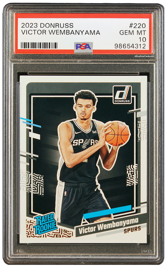 2023 Victor Wembanyama Panini Donruss Rated Rookie RC # 220 PSA 10 Gem Mint