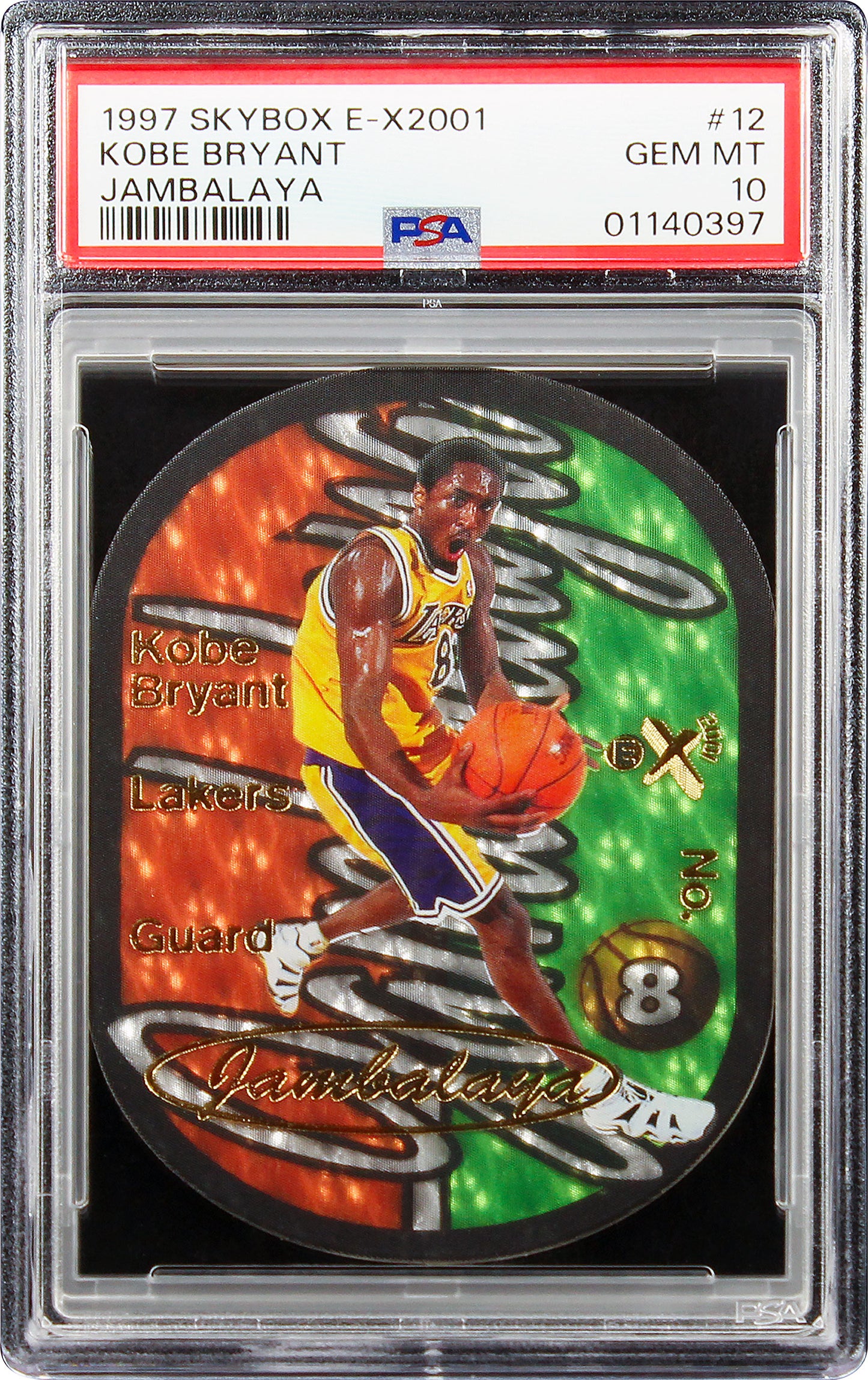 1997 Kobe Bryant Fleer Skybox E-X2001 Jambalaya SP #12 PSA 10 Gem Mint Pop 15