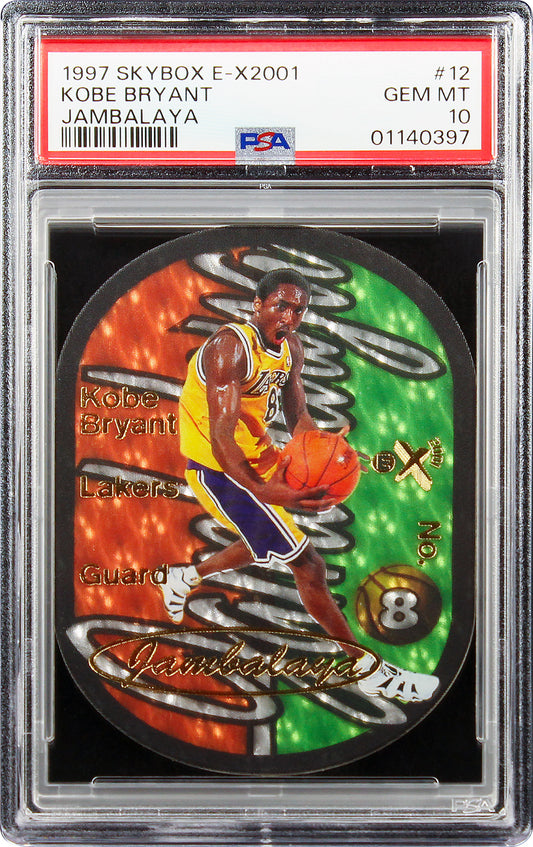 1997 Kobe Bryant Fleer Skybox E-X2001 Jambalaya SP #12 PSA 10 Gem Mint Pop 15