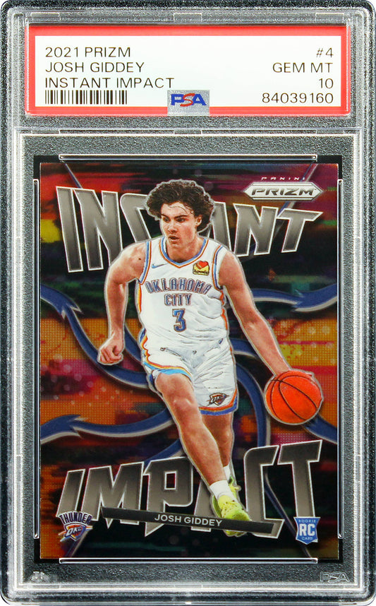 2021 Josh Giddy Panini Prizm Instant Impact RC Rookie #4 PSA 10 Gem Mint
