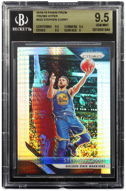 2018-19 Stephen Curry Panini Prizm Hyper Prizms Refractor SP #222 BGS 9.5 Gem Mint