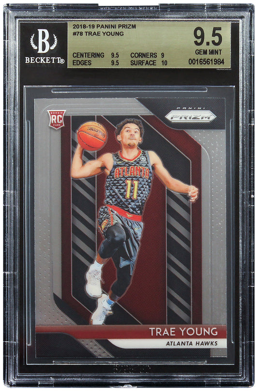 2018-19 Trae Young Panini Prizm Base RC Rookie #78 BGS 9.5 Gem Mint