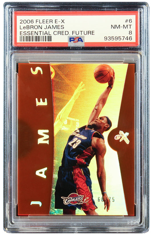 2006 Lebron James Fleer E-X Essential Credentials Future SP /75 #6 PSA 8 NM-MT