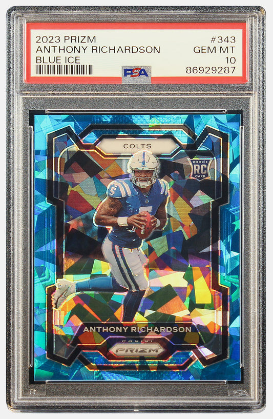 2023 Anthony Richardson Panini Prizm Blue Ice Prizms RC Rookie /99 PSA 10 Gem Mint