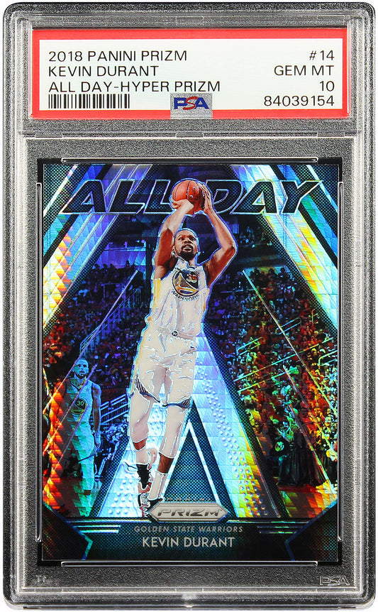 2018 Kevin Durant Panini Prizm All Day Hyper Prizms SP #14 PSA 10 Gem Mint