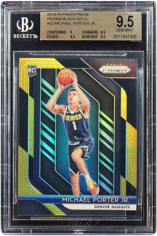 2018 Michael Porter Jr. Panini Prizm Black Gold Prizms /5 #32 BGS 9.5 Gem Mint