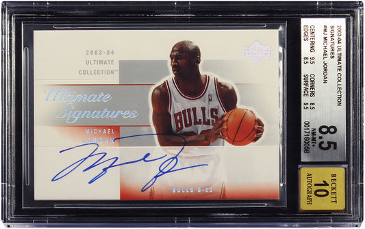 2003 Michael Jordan Upper Deck Ultimate Collection on Card SP Auto #MJ BGS 8.5 / 10 - Very Strong Auto