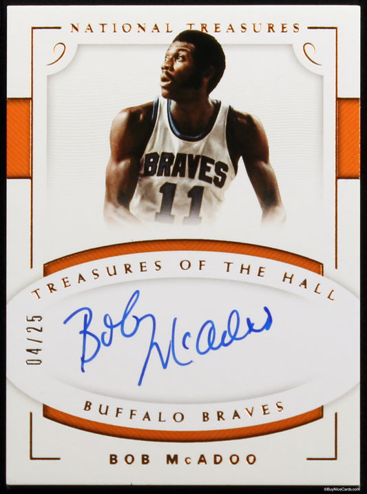 2017-18 Bob McAdoo Panini National Treasures on Card Auto /25 #TH-BMD