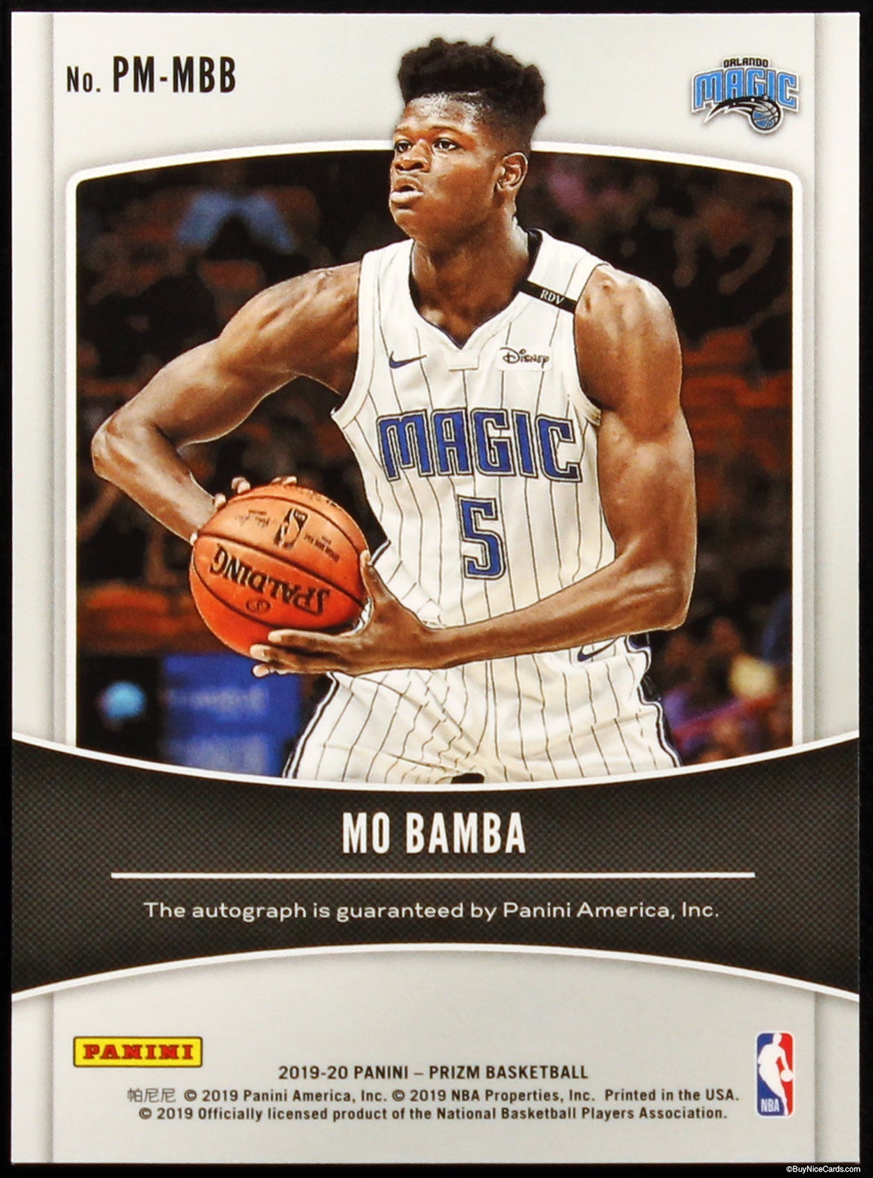 2019 Mo Bamba Panini Prizm Penmanship Auto #PM-MBB