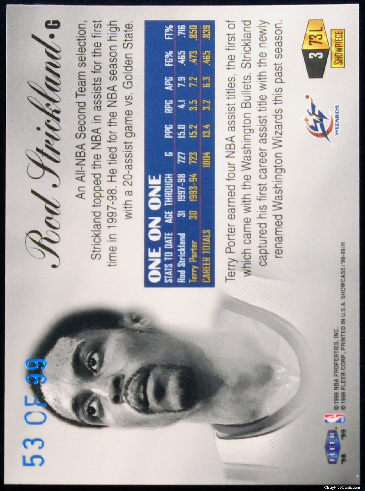 1998 Rod Strickland Fleer Flair Legacy Row 3 /99