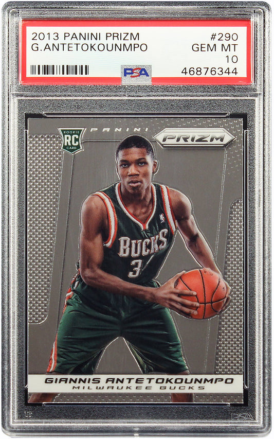 2013 Giannis Antetokounmpo Panini Prizm Base RC Rookie #290 PSA 10 Gem Mint