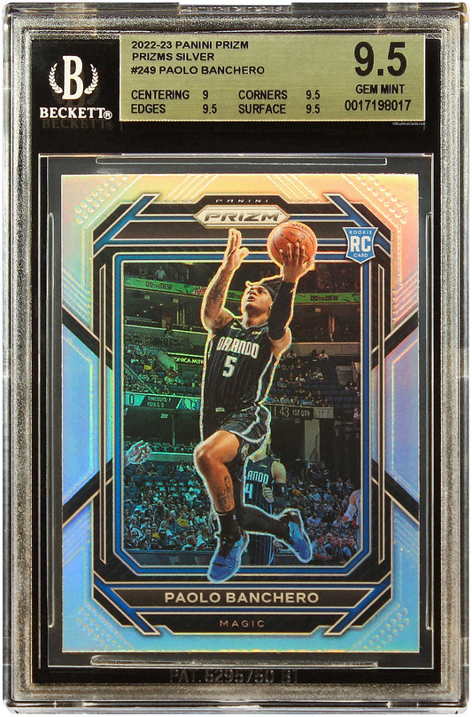 2022 Paolo Banchero Panini Prizm Silver Prizms SP RC Rookie #249 BGS 9.5 Gem Mint
