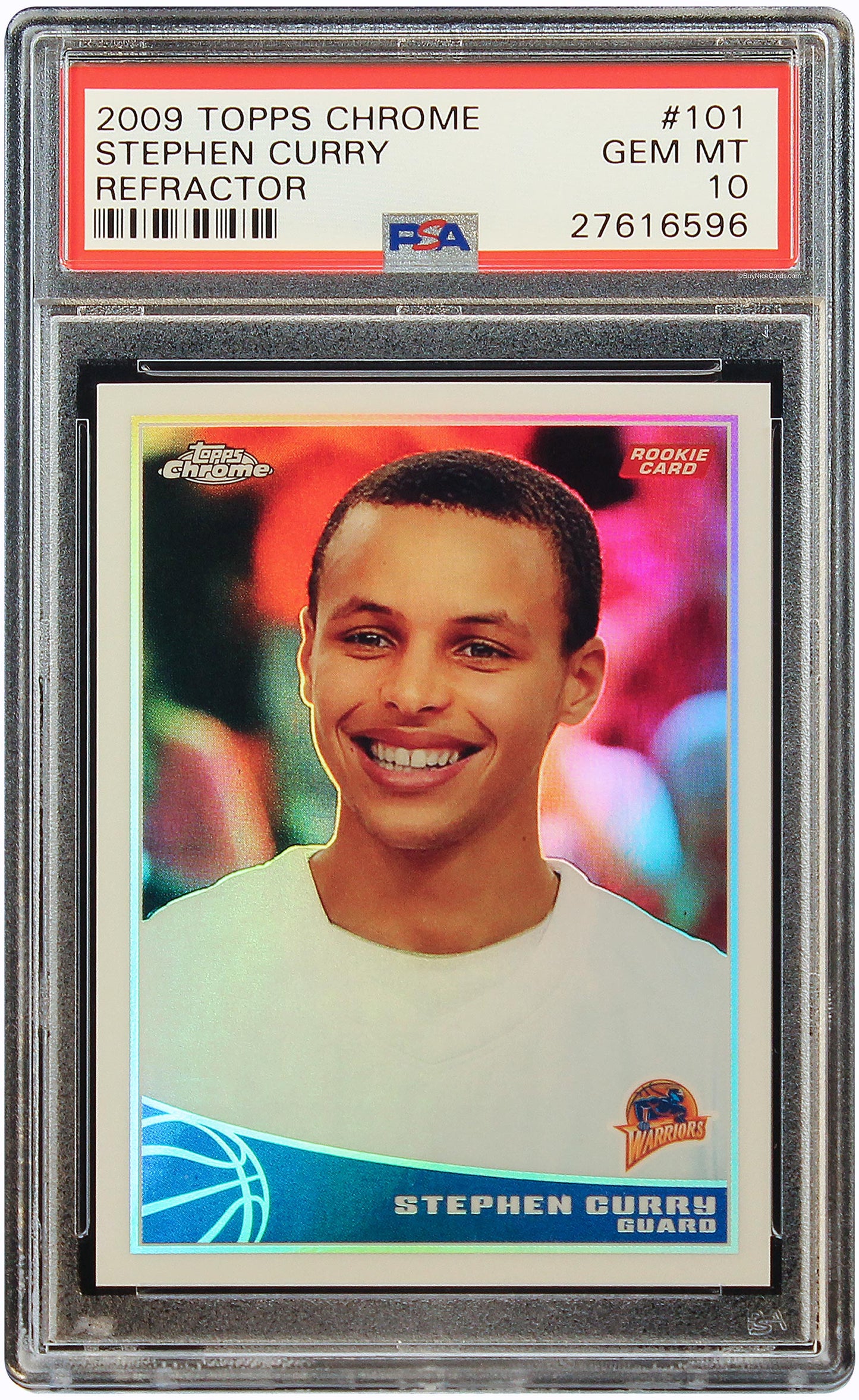 2009 Stephen Curry Topps Chrome Refractor RC Rookie #101 PSA 10 Gem Mint