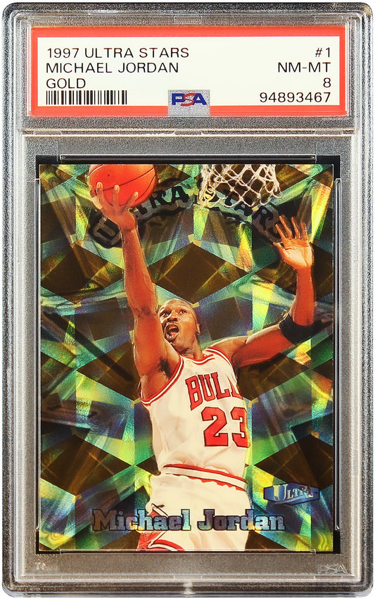 1997 Michael Jordan Fleer Ultra Stars Gold SP #1 PSA 8