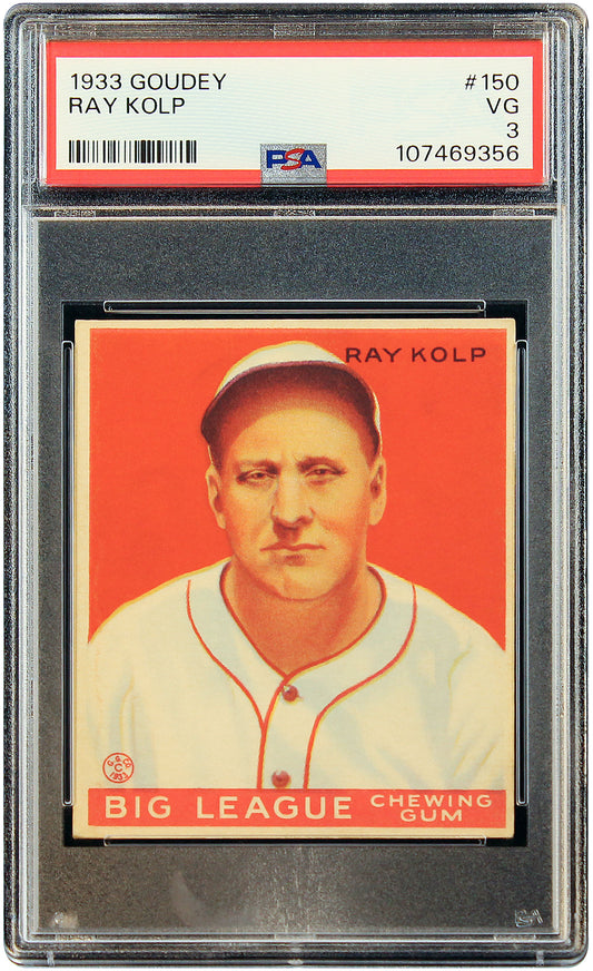 1933 Ray Kolp Goudey #150 PSA 3 VG
