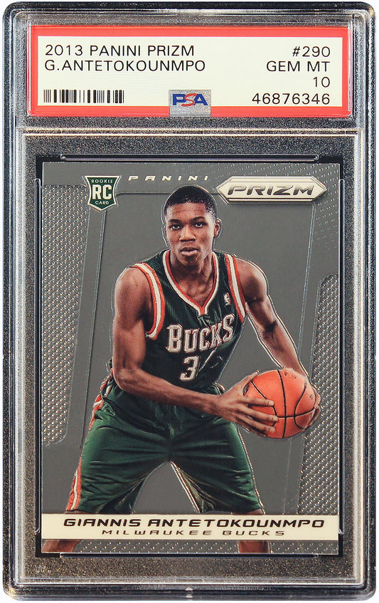 2013 Giannis Antetokounmpo Panini Prizm Base RC Rookie #290 PSA 10 Gem Mint