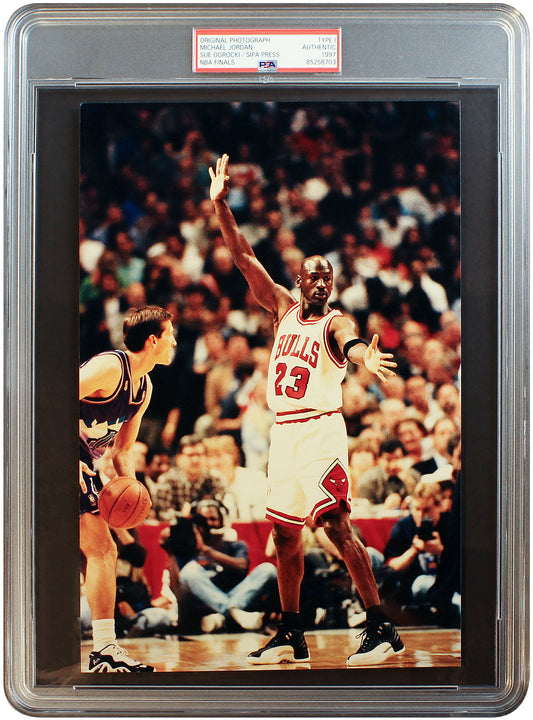 Michael Jordan NBA Finals Type 1 Original Photograph by Sue Ogrocki SIPA Press PSA