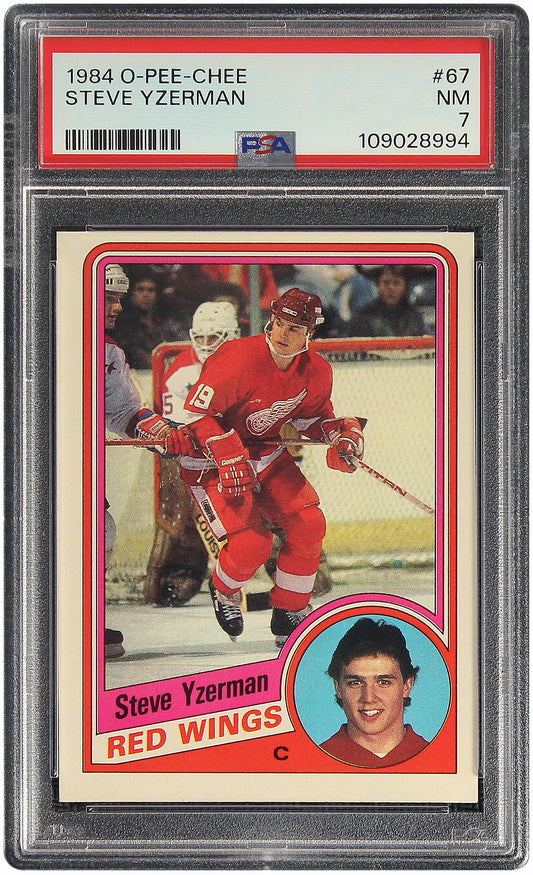 1984 Steve Yzerman OPC O-Pee-Chee RC Rookie #67 PSA 7 MN