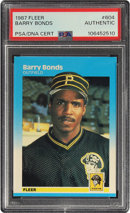 1999 Barry Bonds Fleer RC Rookie Auto Early Signature on Back #604 PSA Authentic