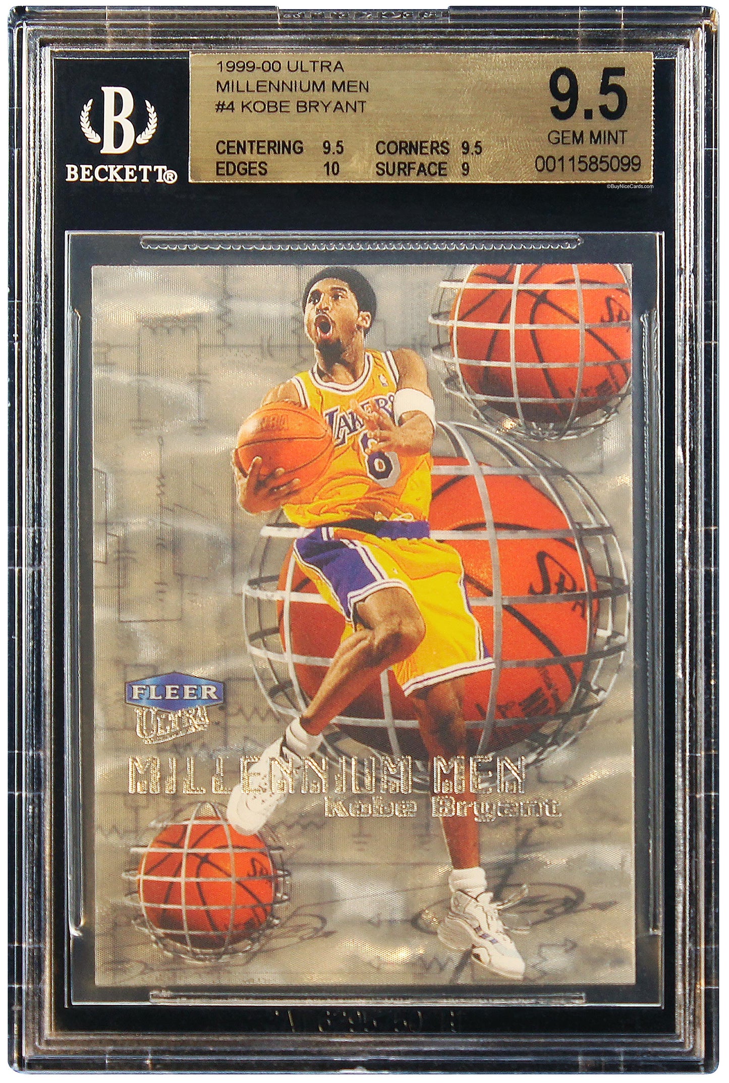 1999-00 Kobe Bryant Fleer Ultra Millenium Men SP /100 #4 BGS 9.5 Pop 10