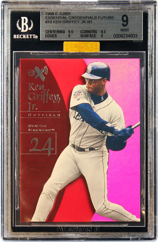 1998 Ken Griffey Jr. Fleer Skybox Essential Credential E-X2001 SP /91 BGS 9 MBA Gold