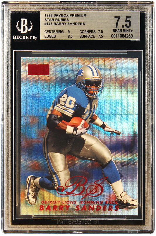 1998 Barry Sanders Fleer Skybox Premium Star Rubies SP /50 BGS 7.5